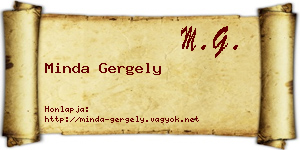 Minda Gergely névjegykártya